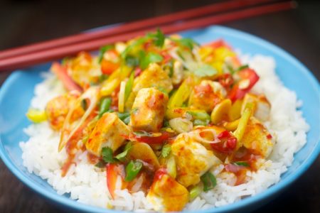 Honey Ginger Spicy Chili Tofu