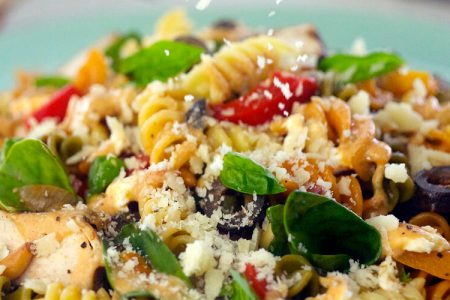 Warm Honey Jerked Chicken Pasta
